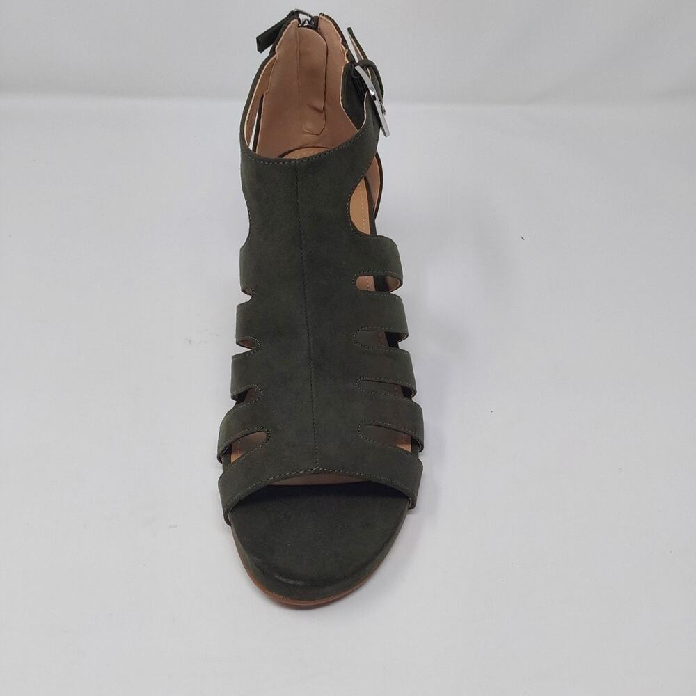 Violet & Red Women’s Green Cork Wedge Sandals Strappy Open Toe Buckle Size 9.5 - Picture 9 of 13